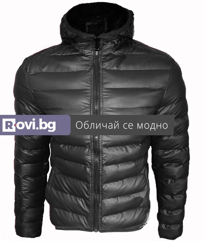 Мъжко Зимно Яке – “Диан” с качулка черно